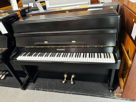 Knight Upright Piano in black satin