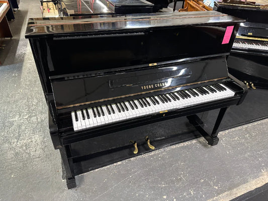 Young Chang Upright Piano in Black polyester