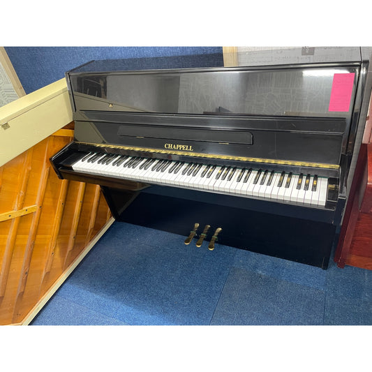 Chappell Black Polyester Upright Piano